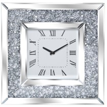 Wanduhr Alexandra House Living Silberfarben Kristall Brillianten 40 x 40 x 4 cm