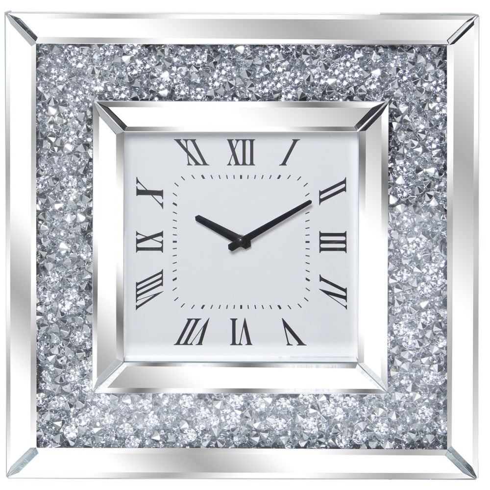 Wall Clock Alexandra House Living Silver Crystal Bright 40 x 40 x 4 cm