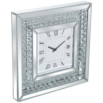 Wanduhr Alexandra House Living Silberfarben Kristall Brillianten 40 x 40 x 4 cm