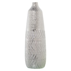 Vase Alexandra House Living Silver Ceramic 11 x 11 x 34 cm