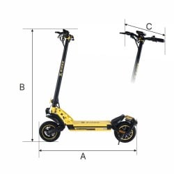 Trottinette Électrique Manta XRIDER F10 Jaune Noir 800 W