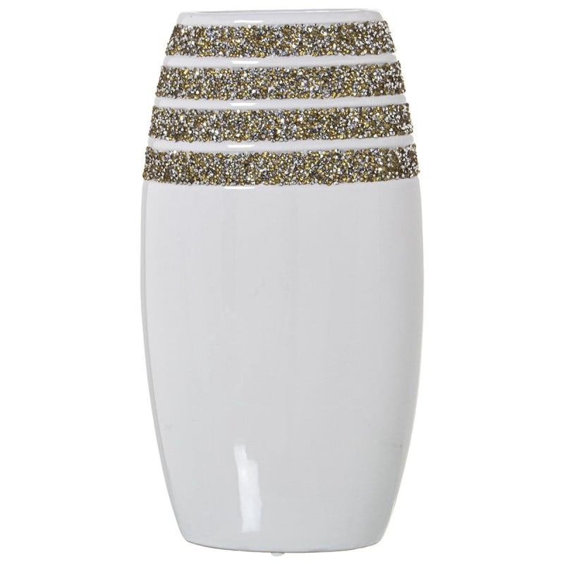 Vase Alexandra House Living Blanc Céramique 13 x 18 x 33 cm