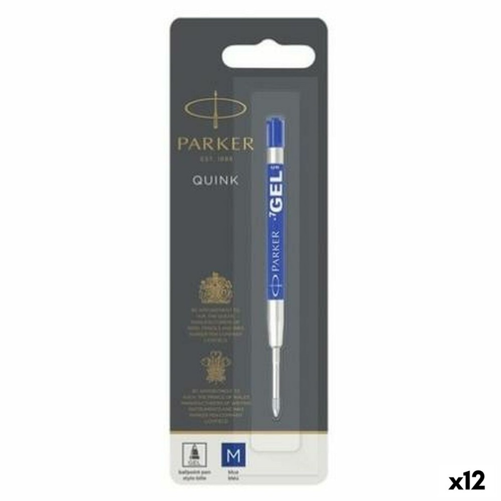 Recharge pour stylo Parker Quink Flow Bleu (12 Unités)