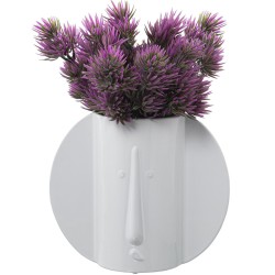 Vase Alexandra House Living Blanc Céramique Brillant Visage 13 x 24 x 20 cm