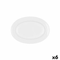 Plat à Gratin Bidasoa Glacial Céramique Blanc (26 x 18 cm) (Pak 6x)