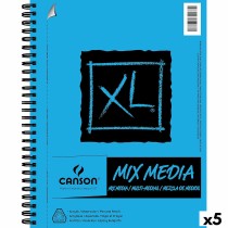 Zeichenblock Canson XL Mix Media Weiß A4 Papier 30 Blatt 300 g/m² 5 Stück