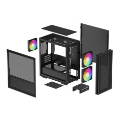 Boîtier ATX semi-tour DEEPCOOL R-CH360-BKAPE3-G-1 Noir Multicouleur