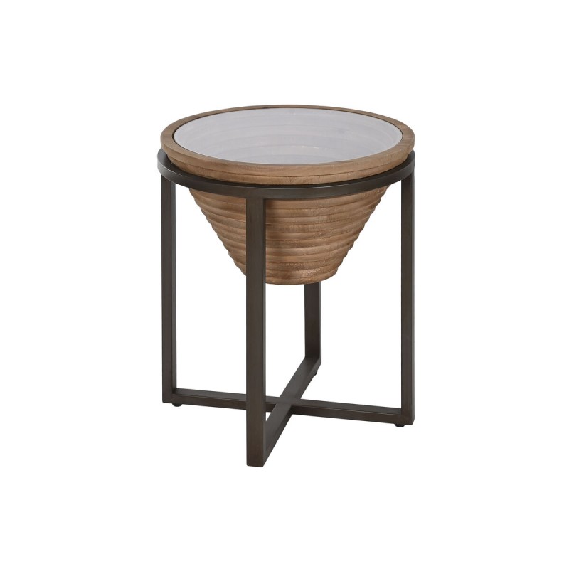 Side table Home ESPRIT Black Natural Crystal Fir 46 x 46 x 55,5 cm