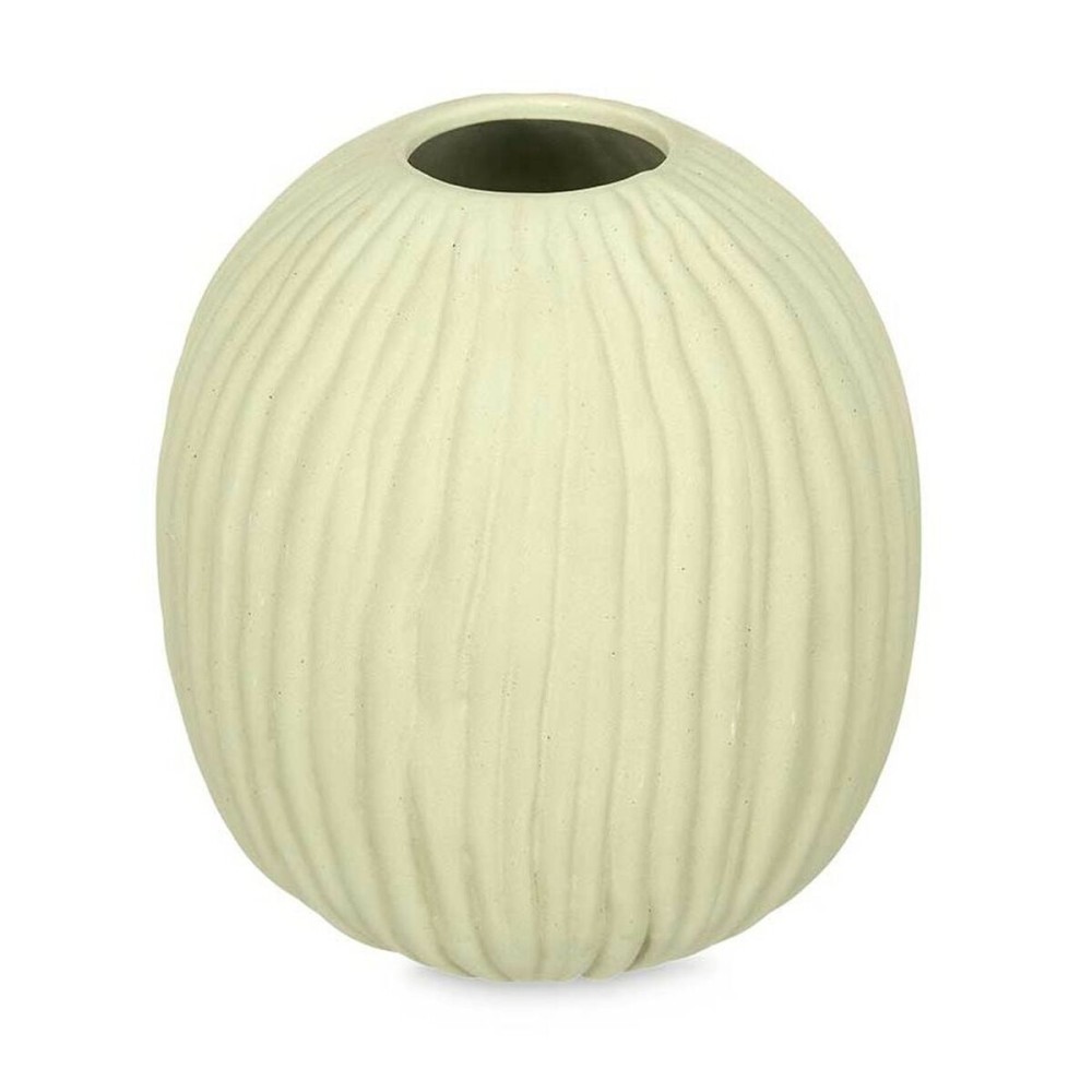 Vase Green Dolomite 15 x 18 x 15 cm (6 Units) Sphere Stripes