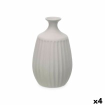 Vase Grau aus Keramik 19 x 31 x 19 cm (4 Stück) Streifen