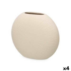 Vase Beige aus Keramik 29 x 26 x 11 cm (4 Stück) kreisförmig