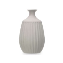 Vase Gris Céramique 19 x 31 x 19 cm (4 Unités) Rayures