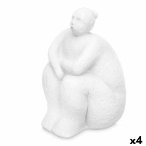 Deko-Figur Weiß Dolomite 18 x 30 x 19 cm (4 Stück) Damen Sitzend