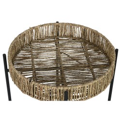 Jeu de 2 tables Home ESPRIT Noir Naturel Métal 49 x 49 x 44 cm