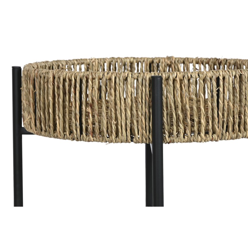 Jeu de 2 tables Home ESPRIT Noir Naturel Métal 49 x 49 x 44 cm