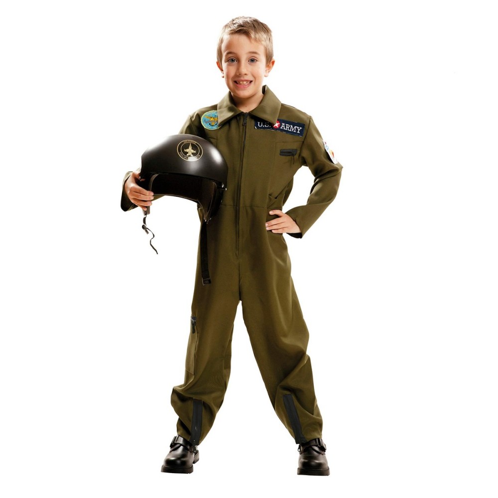 Verkleidung für Kinder My Other Me Top Gun Pilot 5-6 Jahre grün