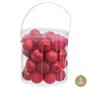 Boules de Noël Rouge Plastique Ø 5 cm (40 Unités)