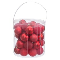 Boules de Noël Rouge Plastique Ø 5 cm (40 Unités)