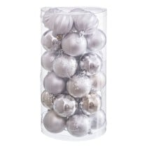 Christmas Baubles Silver Plastic Ø 6 cm (30 Units)