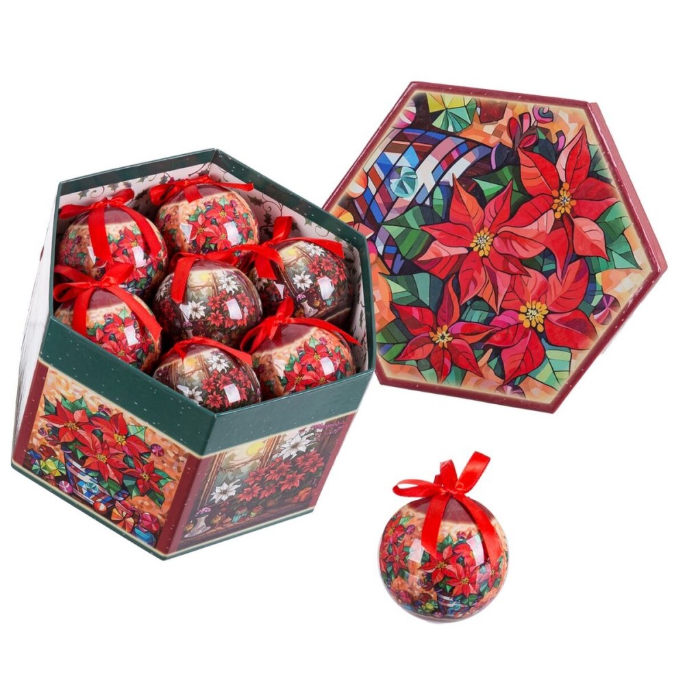 Boules de Noël Multicouleur Polyfoam Ø 7,5 cm (14 Unités)