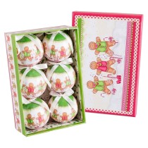 Boules de Noël Multicouleur Polyfoam Ø 7,5 cm Bonhomme en pain d'épices (6 Unités)