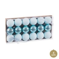 Boules de Noël Bleu Plastique Ø 4 cm (18 Unités)