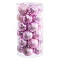 Boules de Noël Rose Plastique Ø 6 cm (30 Unités)