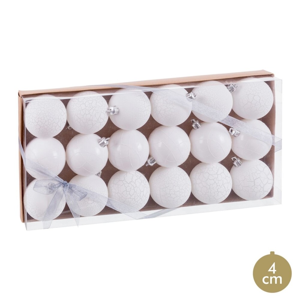 Boules de Noël Blanc Plastique Ø 5 cm (18 Unités)