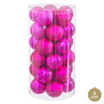 Christmas Baubles Fuchsia Plastic Ø 6 cm (30 Units)