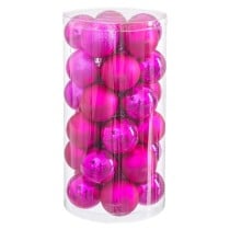 Christmas Baubles Fuchsia Plastic Ø 6 cm (30 Units)