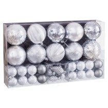 Christmas Baubles Silver Plastic (50 Units)