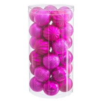 Christmas Baubles Fuchsia Plastic Ø 6 cm (30 Units)