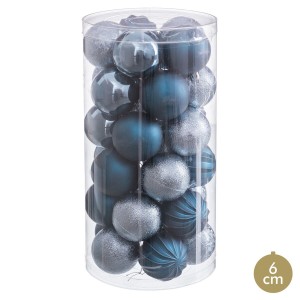 Christmas Baubles Blue Plastic Ø 6 cm (30 Units)