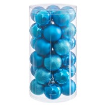 Christmas Baubles Blue Plastic Ø 6 cm (30 Units)