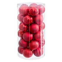 Boules de Noël Rouge Plastique Ø 6 cm (30 Unités)