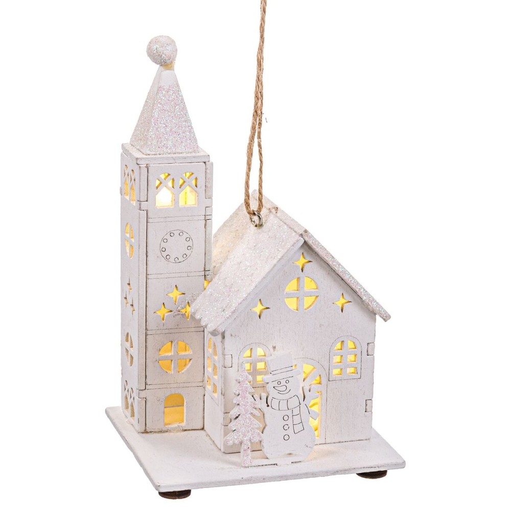 Christmas bauble White Church 8,5 x 7,5 x 14,5 cm