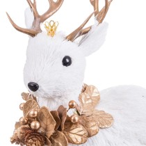 Christmas bauble White Gold Deer 20 x 11 x 22 cm