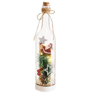 Décorations de Noël Multicouleur Père Noël Bouteille 7,2 x 7,2 x 32 cm