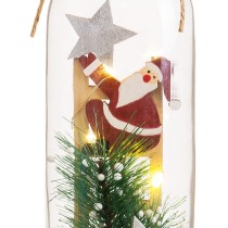 Décorations de Noël Multicouleur Père Noël Bouteille 7,2 x 7,2 x 32 cm