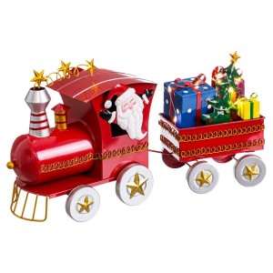 Weihnachtsschmuck Bunt Eisenbahn Weihnachtsmann 39 x 11 x 23 cm