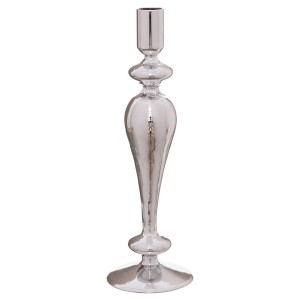 Candle Holder Silver Crystal Christmas 9 x 9 x 28 cm