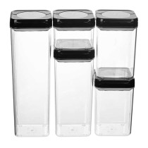 Boîte Alexandra House Living 82013 Noir Transparent Acrylique Plastique Mélamine 370 ml