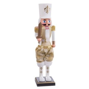 Weihnachtsschmuck Weiß Gold Soldat 14 x 12 x 52 cm