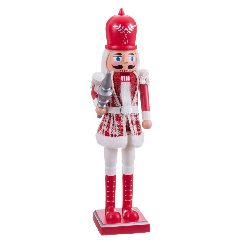 Christmas bauble White Red Soldier 14 x 12 x 52 cm