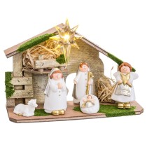 Crèche de Noël Multicouleur Polyéthylène Bois MDF 22,5 x 8,5 x 16,5 cm (5 Pièces)