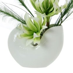 Vase Alexandra House Living White Ceramic Shell 25 x 21 x 13 CM