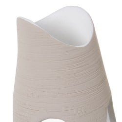 Floor vase Alexandra House Living Ecru Ceramic Stripes Circles 24 x 24 x 63 cm