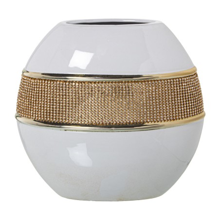 Vase Alexandra House Living Weiß Gold aus Keramik Brillant 13 x 23 x 21 cm