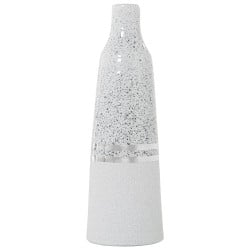 Vase Alexandra House Living White Silver Ceramic 13 x 13 x 37 cm