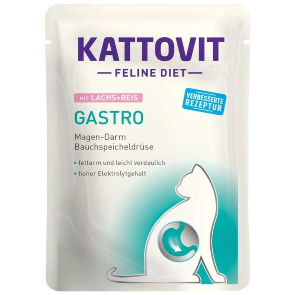 Cat food Kattovit Gastro Salmon with rice Fish 85 g